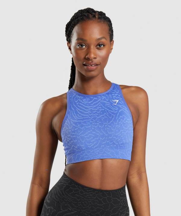 Damske Športové Podprsenky Gymshark Adapt Animal Seamless Modre | LY4519027
